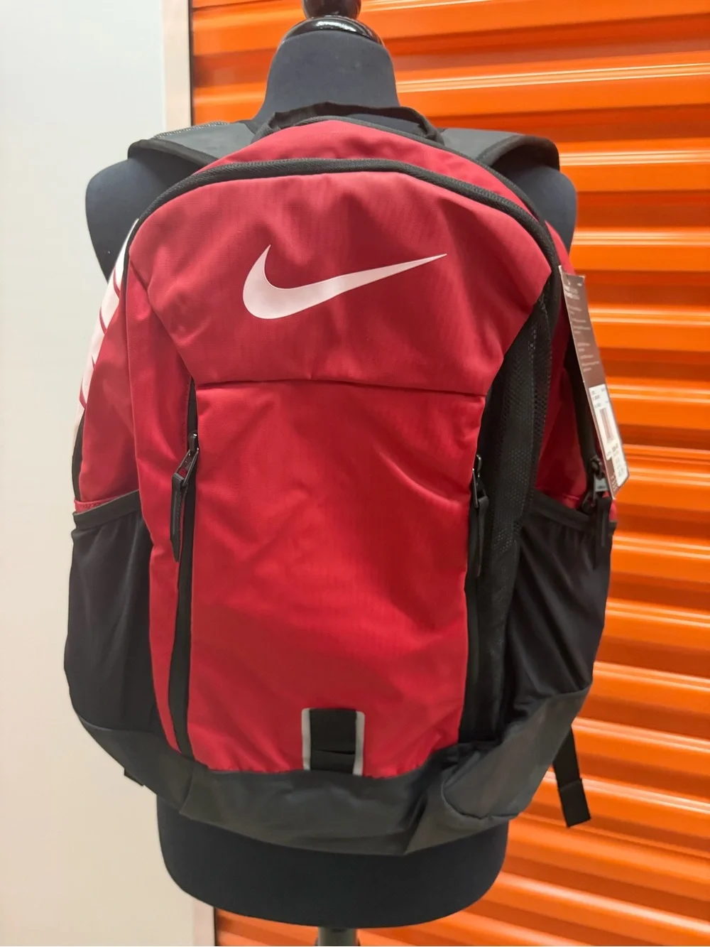 NWT Nike Unisex Alpha Adapt Rise Red and Black Sports Backpack with White Swoosh
